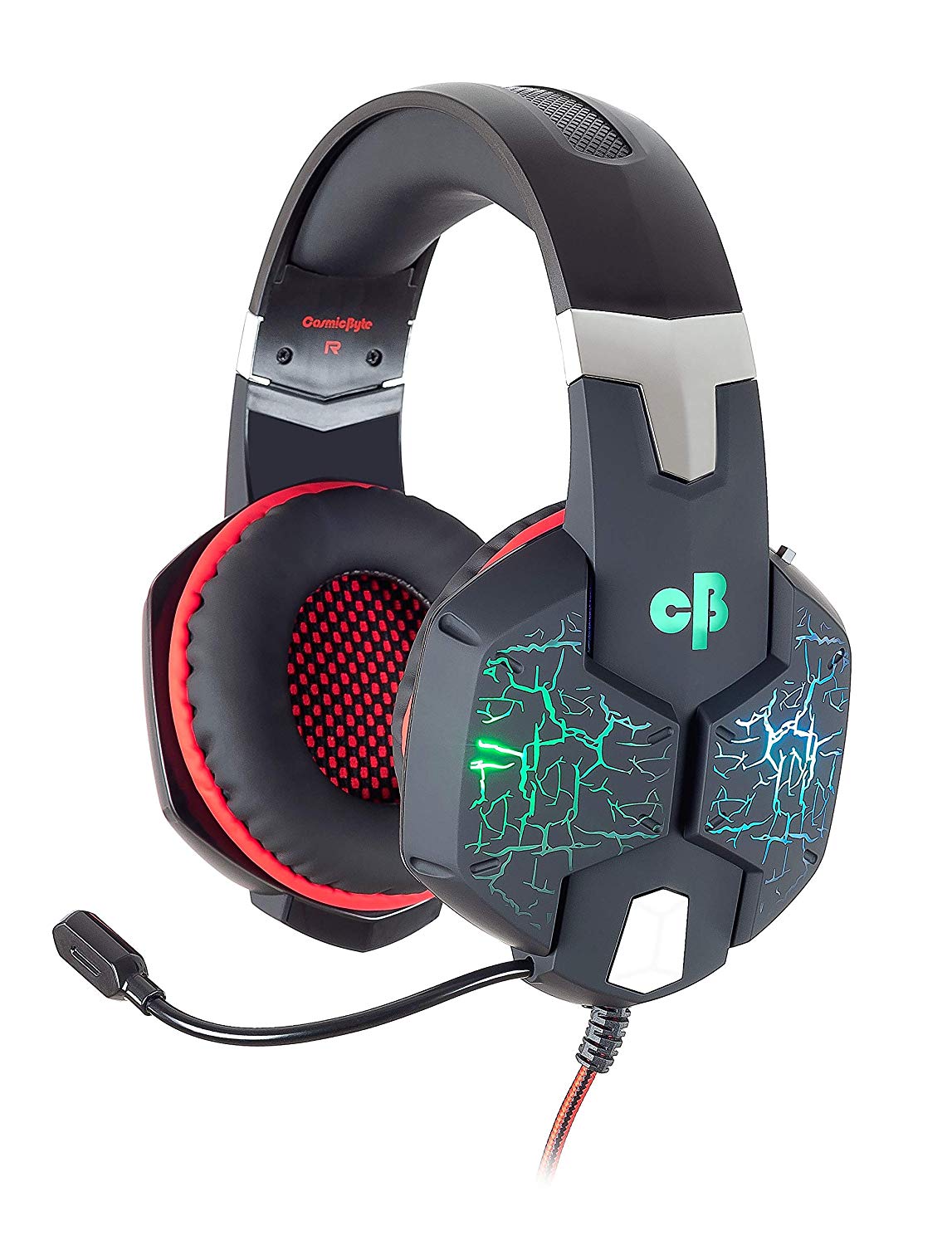 Cosmic Byte G1500 7.1 Channel USB Headset for PC with RGB LED Lights (Black/Red)