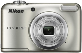 Nikon Coolpix A10 Point and Shoot Digital Camera (Silver) with Memory Card and Camera Case